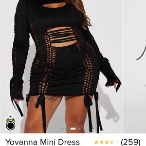 Fashion Nova Black Yovanna Cutout Lace-Up Mini Dress